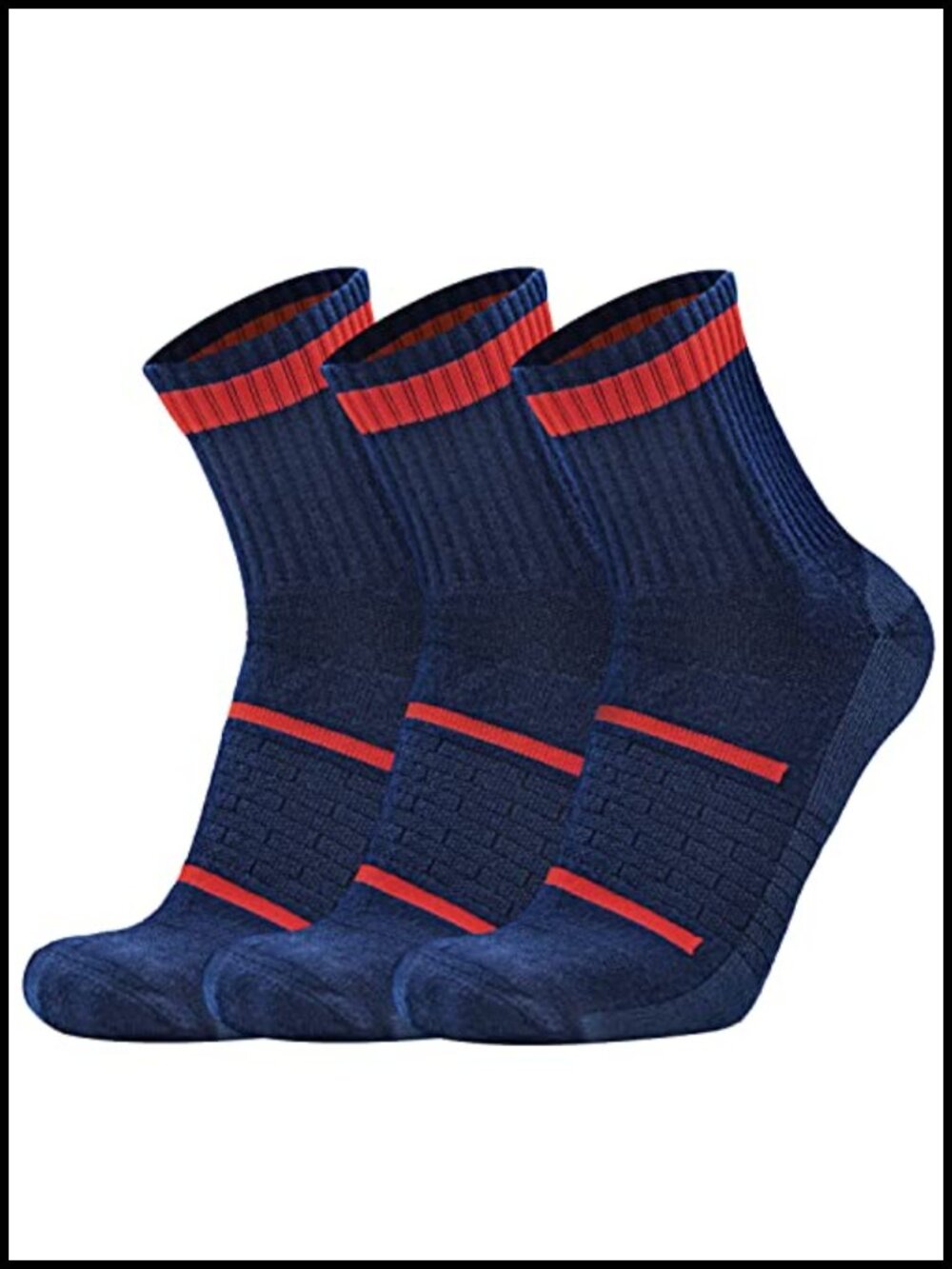 3 Pack Quarter Merino Wool Blend Hiking Socks Thick Cushioned